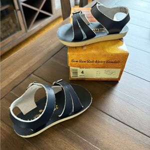 Salt Water Sandals by Hoy Navy Leather Kids Sandals